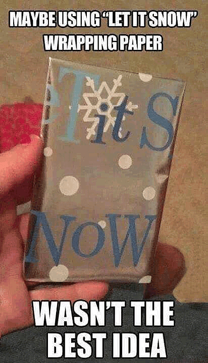 Funny way to fold Christmas paper