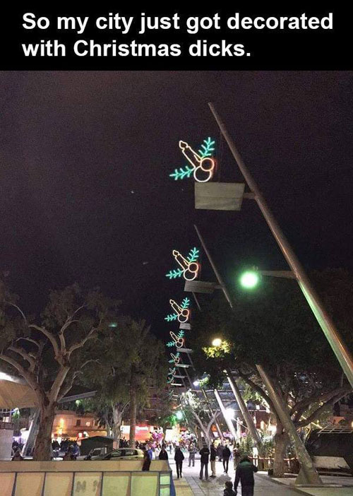Christmas Lights gone wrong in the city.