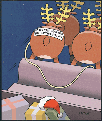 If you can read this Santa fell off, a funny cartoon