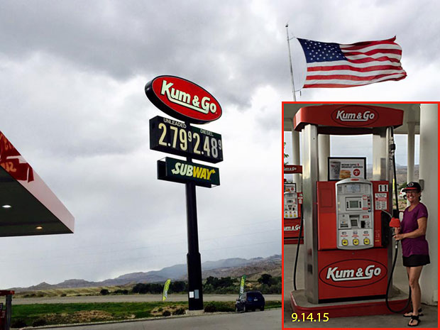 For real, gas stations with the name Kum & Go in many states.