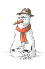 Dog Meets Snowman