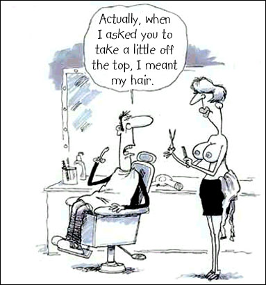 Hair removal and restoration cartoon