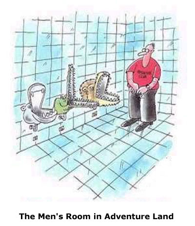 Aligator Toilets in Mens Room